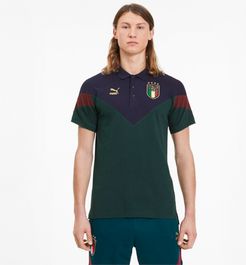 FIGC Iconic MCS Men's Polo Shirt in Ponderosa Pine/Peacoat, Size XL