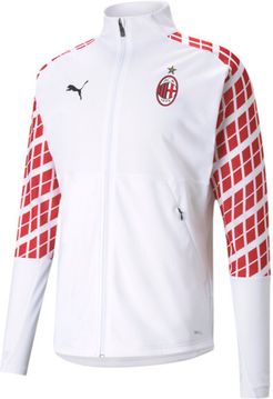AC Milan Men's Away Stadium Jacket in White/Tango Red, Size XXL