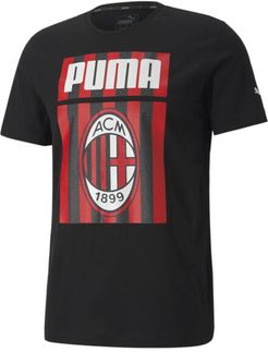 AC Milan ftblCore Men's Graphic T-Shirt in Black/Tango Red, Size S