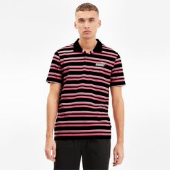 ESS+ Striped J Men's Polo Shirt in Black, Size XXL