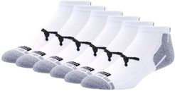 Low Cut Socks 6 Pack in White/Black, Size 10-13