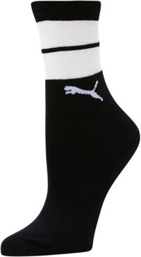 Sheer Stripes Crew Socks [1 Pair] in Black, Size 9-11