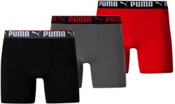 Athletic Men's Boxer Briefs 3 Pack in Red/Black, Size S