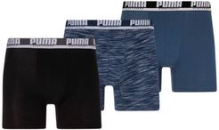 Performance Space Dyed Men's Boxer Briefs 3 Pack in Blue/White, Size M