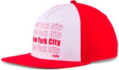 Thank You Flat Brim Snapback Hat in Red/White
