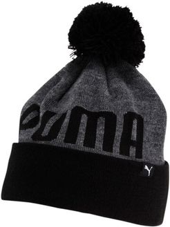 Slope Cuff Pom Beanie Hat in Charcoal