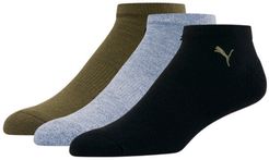 No Show Socks 3 Pack in Olive, Size 10-13