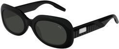 Ruby Oval Sunglasses in Black