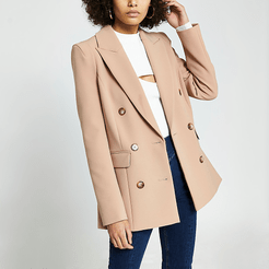 Beige double breasted blazer