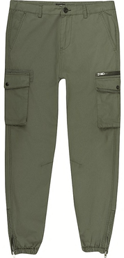 Mens Big and Tall khaki skinny fit cargo trousers