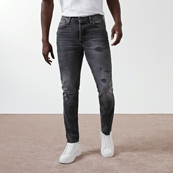 Mens Black Dylan washed ripped detail jeans