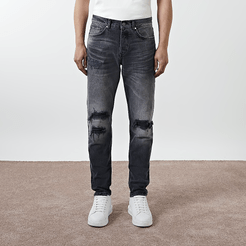 Mens Black Dylan washed ripped detail jeans