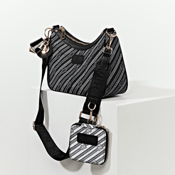 Black pouchette RI chain crossbody bag