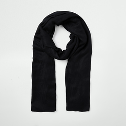 Black RI monogram jacquard scarf