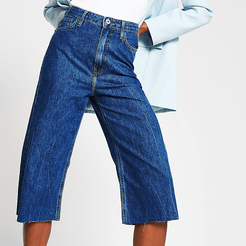 Blue high waisted cropped jean