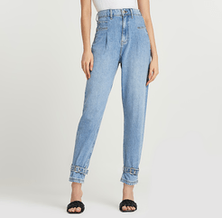 Blue high waisted slim fit jean