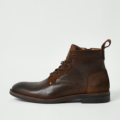 Mens Brown leather lace up chukka boots