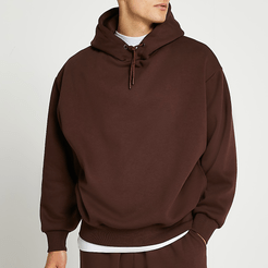 Mens Brown oversized long sleeve hoodie