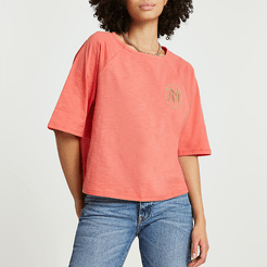 Coral 'RVR' boxy t-shirt