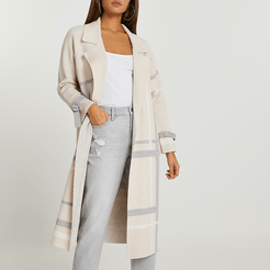 Cream check duster jacket