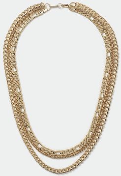Mens Gold 3 row gold chain necklace