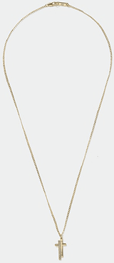 Mens Gold colour cross pendant necklace