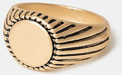 Mens Gold colour detailed signet ring
