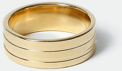 Mens Gold colour lined ring