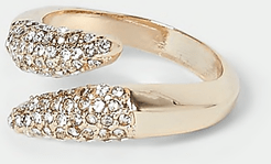 Gold colour pave wrap diamante ring