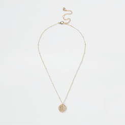 Gold colour Scorpio horoscope coin necklace