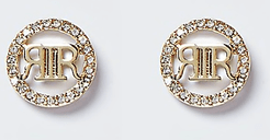 Gold Monogram Rhinestone Stud Earring