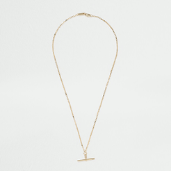 Mens Gold t bar necklace