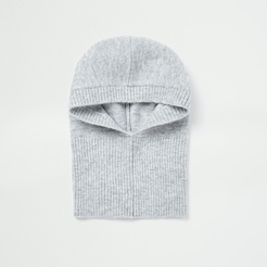 Grey knitted hood