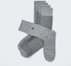 Mens Grey RR monogram socks 5 pack