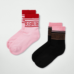 Pink RI crew socks 2 pack