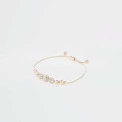 Rose gold colour diamante bead bracelet