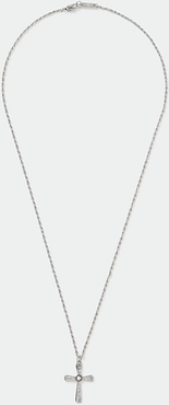 Mens Silver colour cross pendant necklace