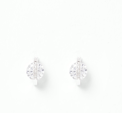 Silver colour diamante jewel stud earrings