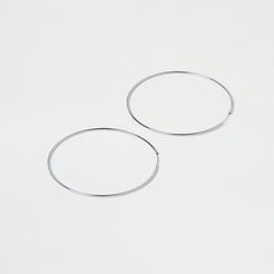 Silver colour large hoop earrings