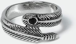 Mens Silver feather wrap ring