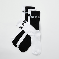 Mens White RI monogram print socks 5 pack