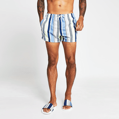 Mens White stripe swim shorts