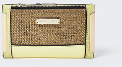 Yellow diamante mini foldout purse