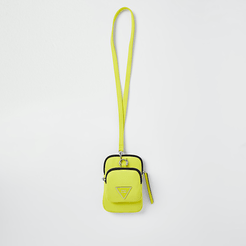 Yellow RI nylon cross body pouch bag