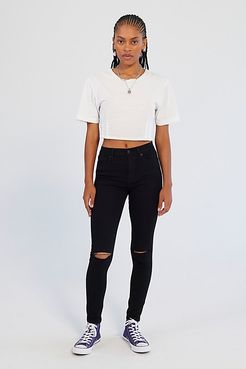 Twig Ripped High-Waisted Skinny Jean - Black