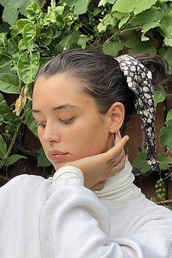 Lana Silk Patterned Scarf Scrunchie