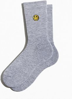 Smile Face Sport Crew Sock