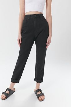 High-Waisted Mom Jean - Black Denim