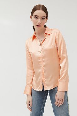 Galaxi Satin Button-Down Shirt