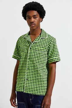 Vichy Pajama Short Sleeve Button-Down Shirt